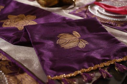 Purple Lotus Silk Runner
