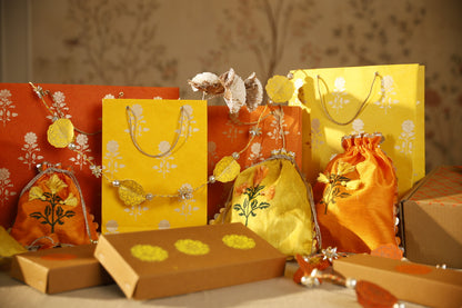 Orange Marigold Paper Bag (Set of 3)