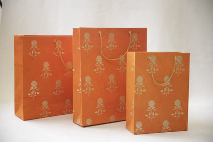 Orange Marigold Paper Bag (Set of 3)
