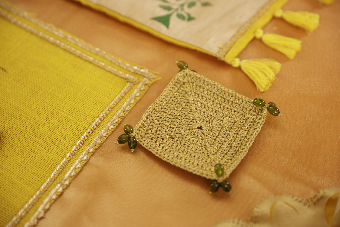 Green Crochet Coasters (Set of 6)