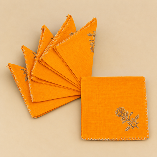 Orange Marigold Napkins (Set of 6)