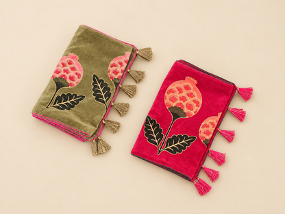 Olive Anar Velvet Runner