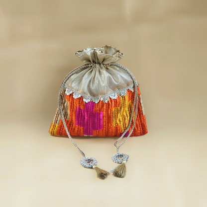 Phulkari Tissue Potli