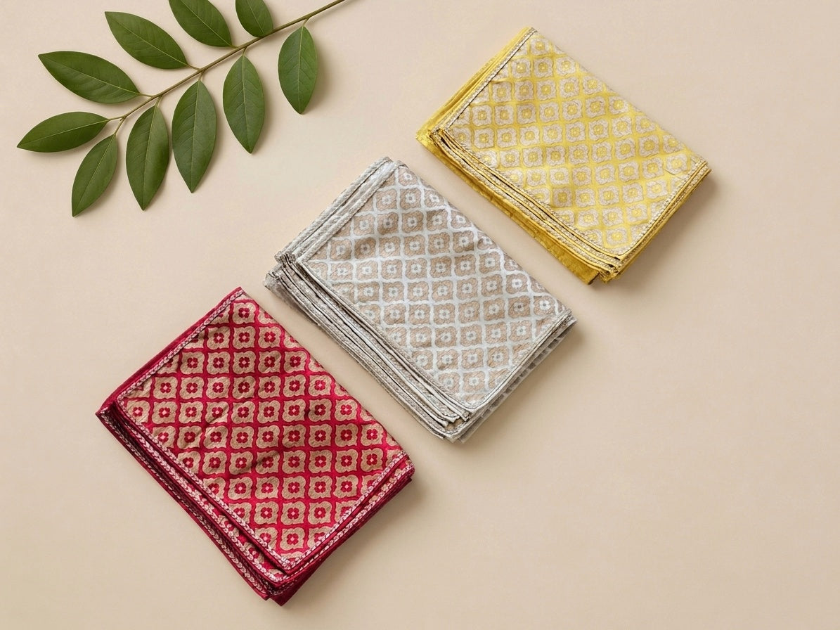 Mughal Boota Silk Table Mats (Set of 6)