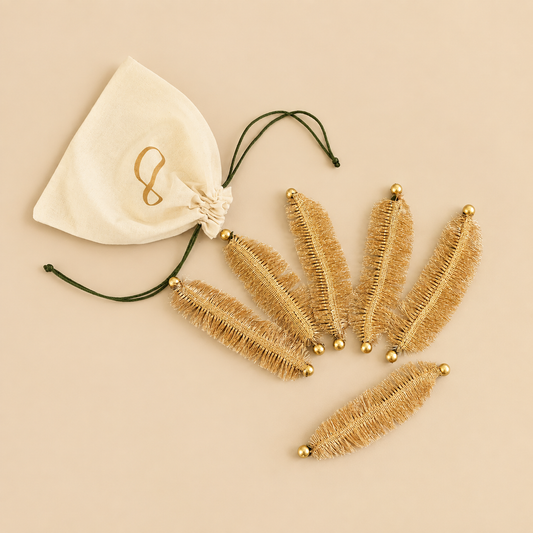 Gold Leaf Napkin Rings (Set of 6)