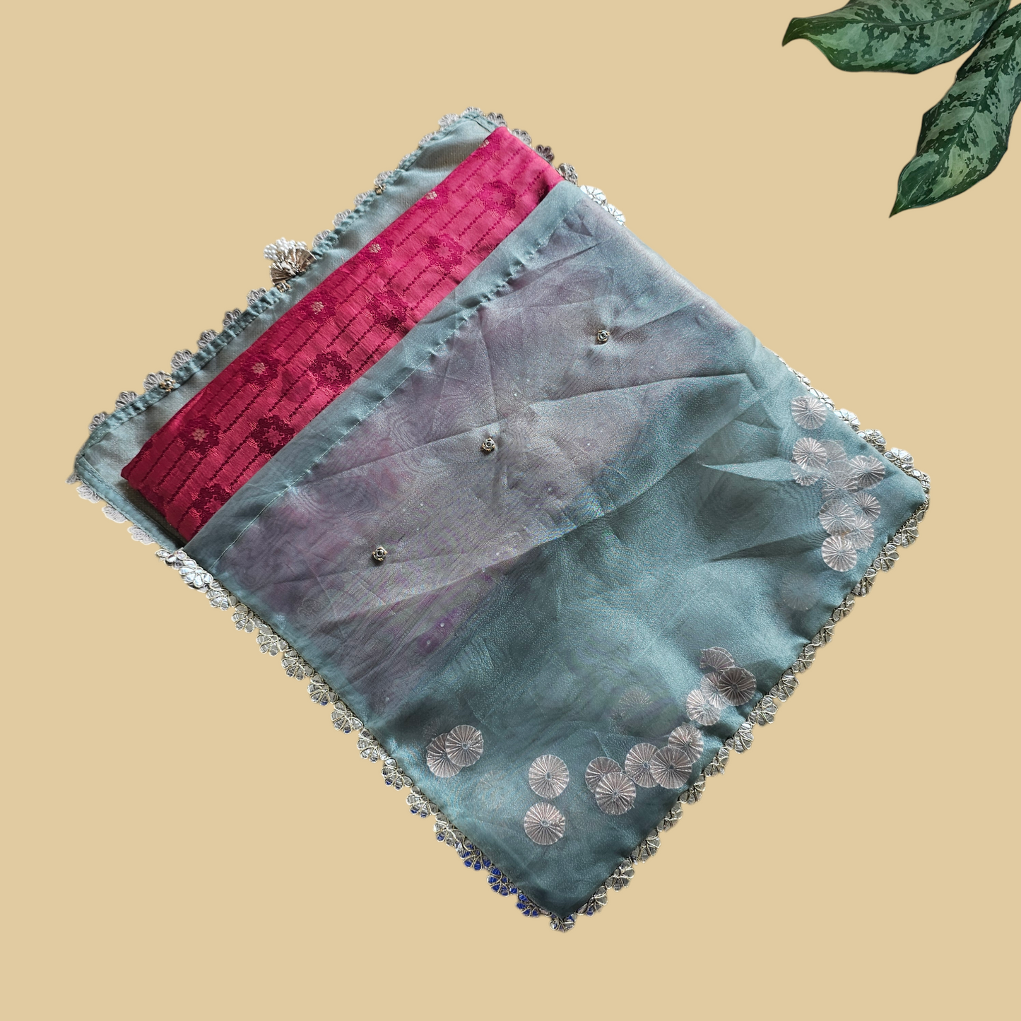 Gota Organza Saree Cover