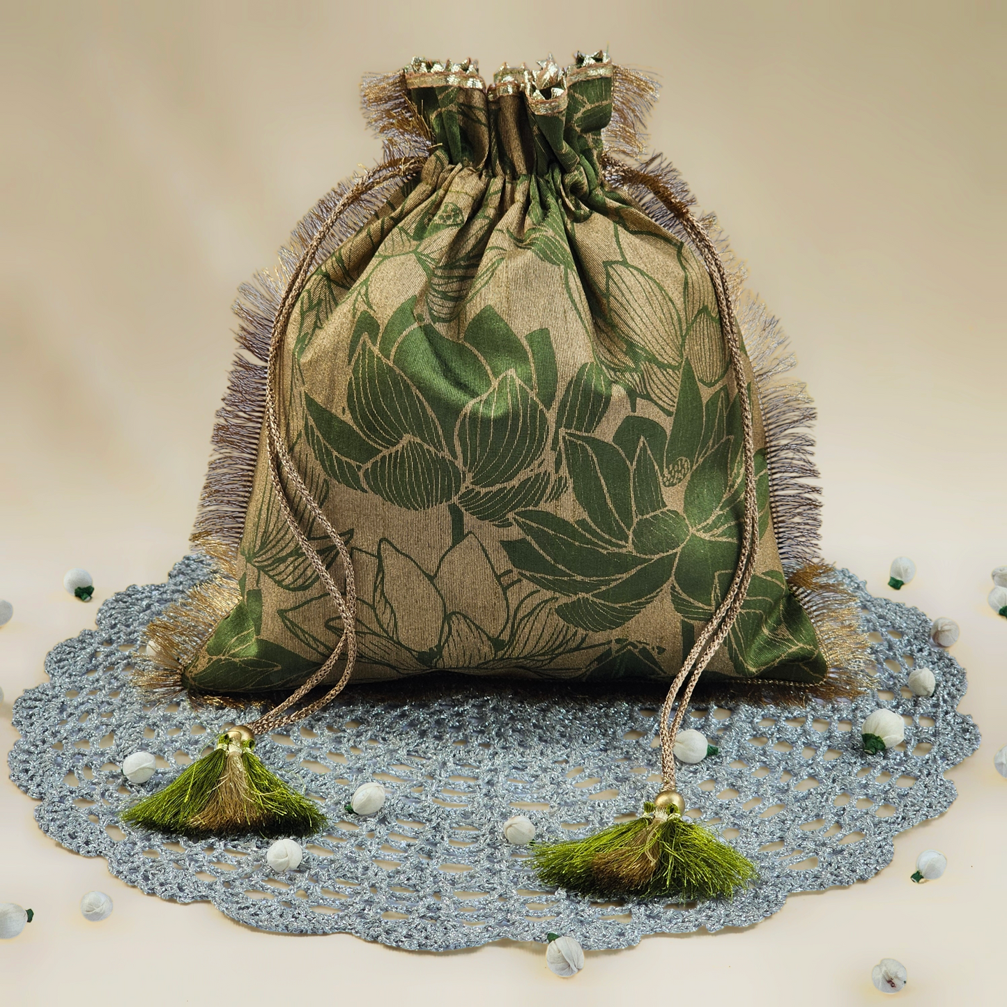 Lotus Silk Potli