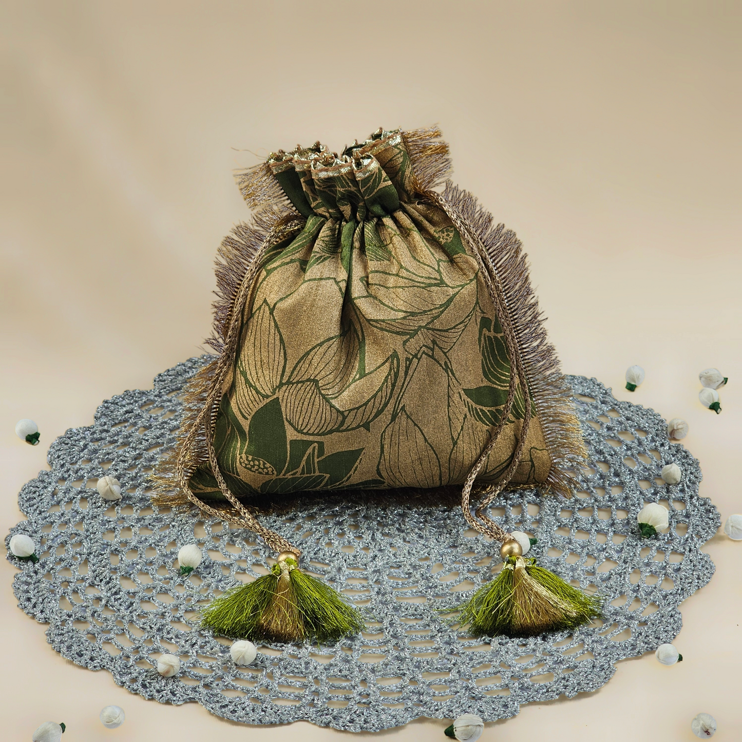 Lotus Silk Potli