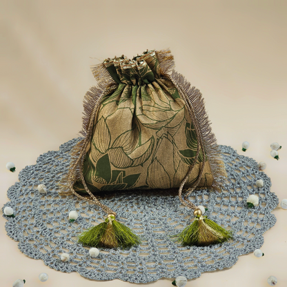 Lotus Silk Potli