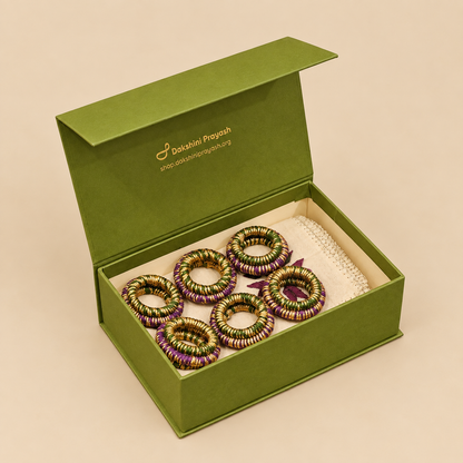 Purple-Green Phulkari Table Mini Hamper