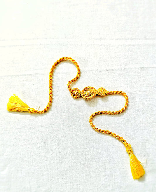 Yellow Crochet Rakhi