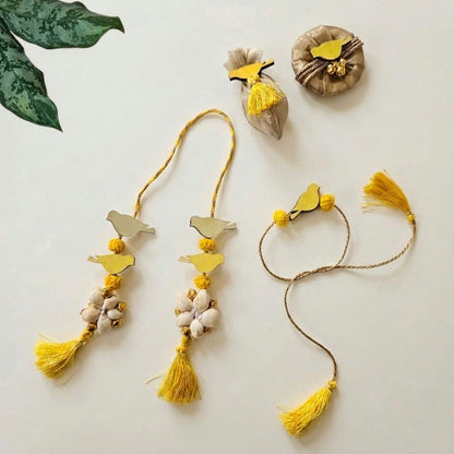 Yellow Bird Rakhi Set