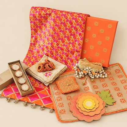Orange Phulkari Large Hamper