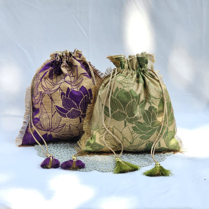 Lotus Silk Potli