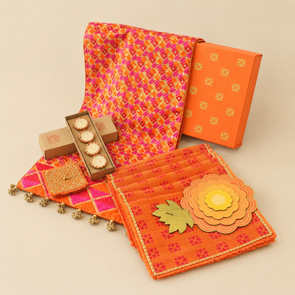 Orange Phulkari Medium Hamper