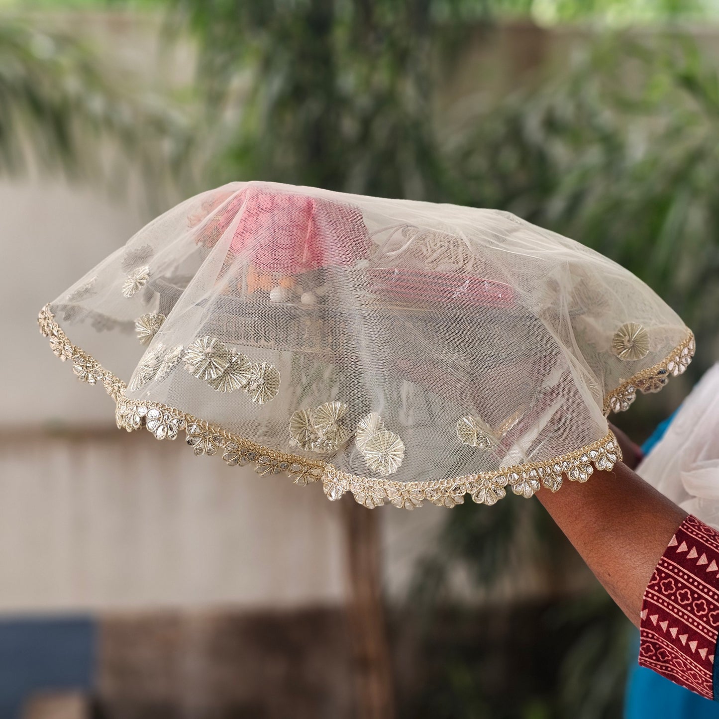 Round Gota Net Tray Cover