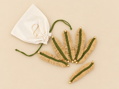 Gold Leaf Napkin Rings (Set of 6)
