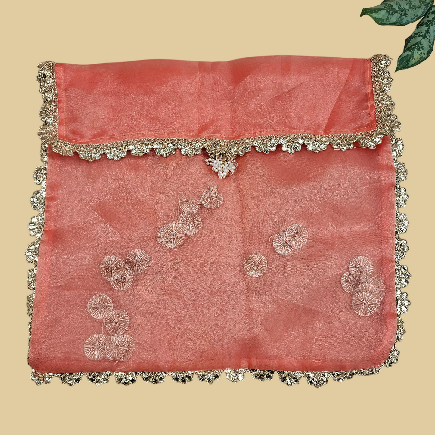 Gota Organza Saree Cover
