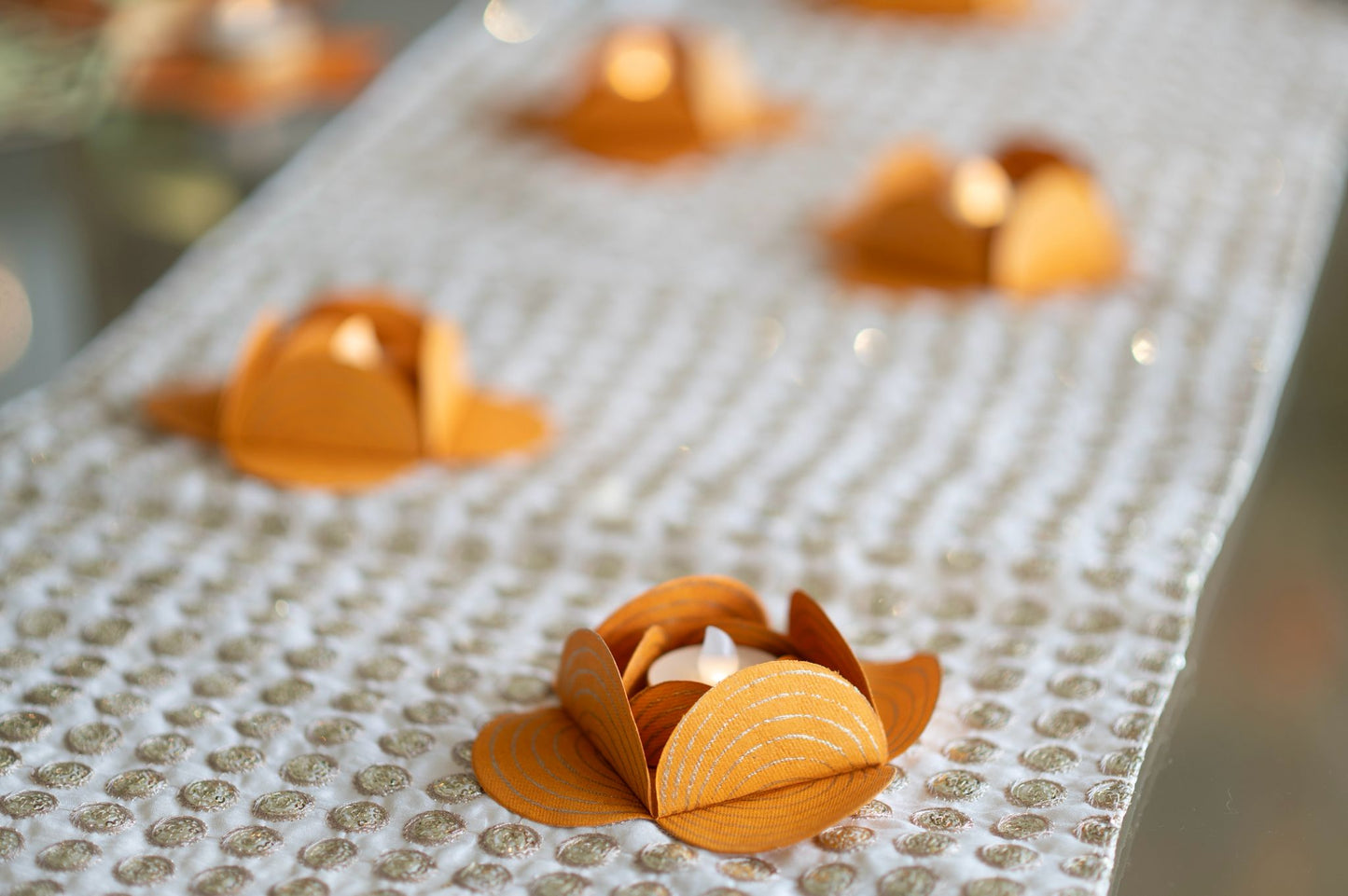 Orange Tealight Holders (Set of 4)
