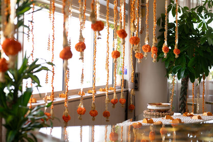 Peach Shola Buds LED String (Set of 2)