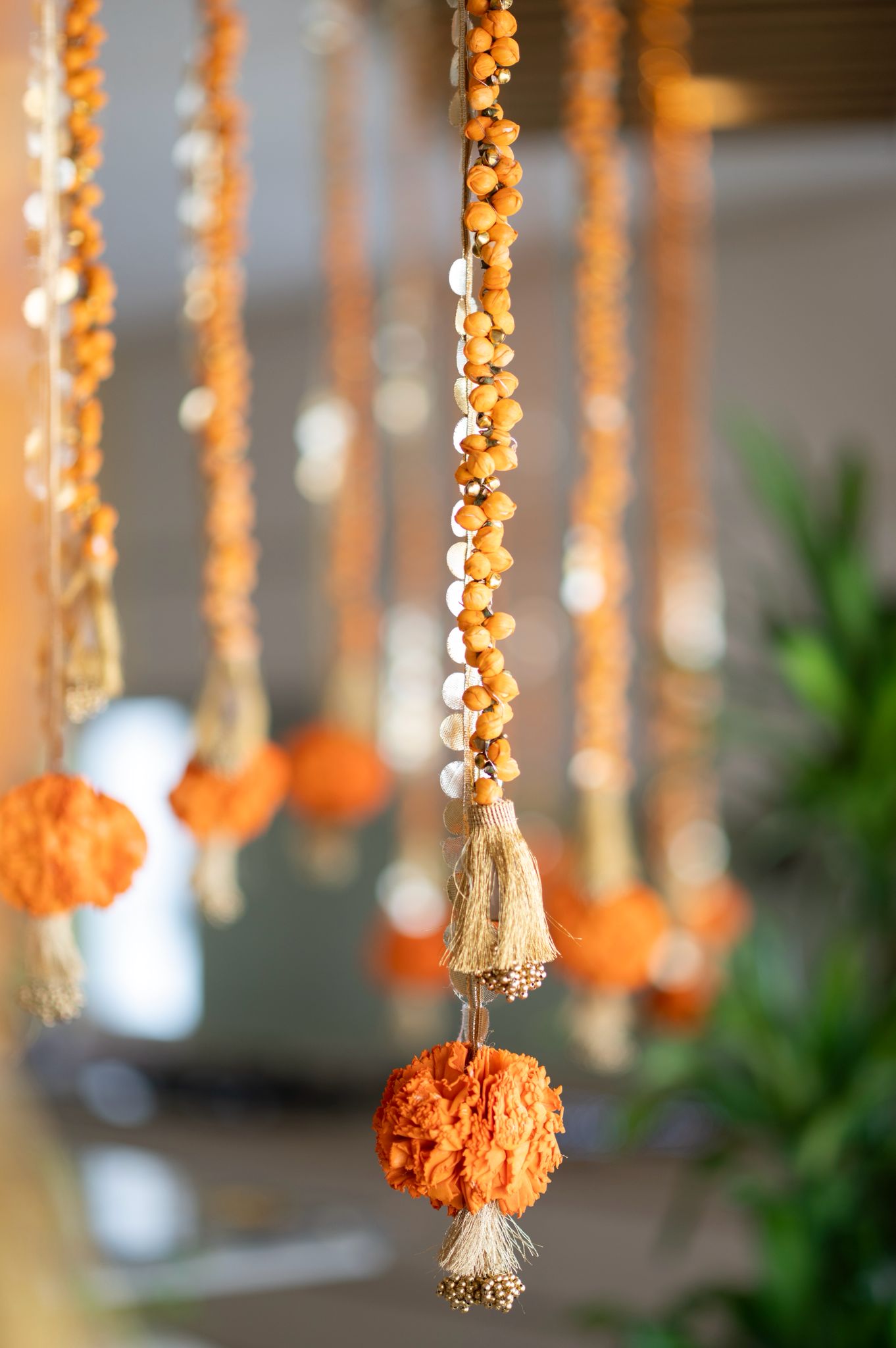 Peach Shola Buds LED String (Set of 2)