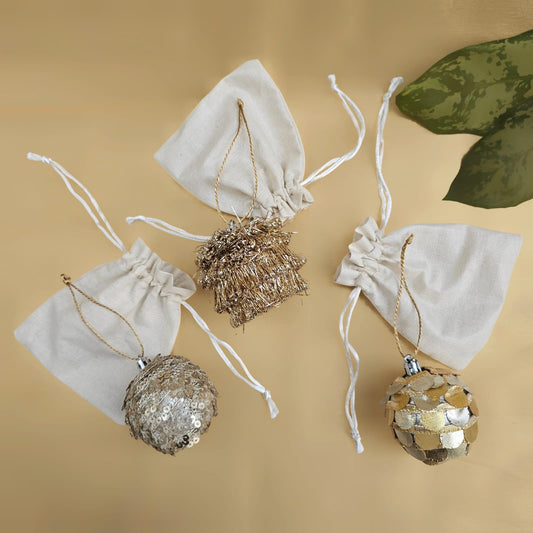 Gold Festive Ball Ornaments