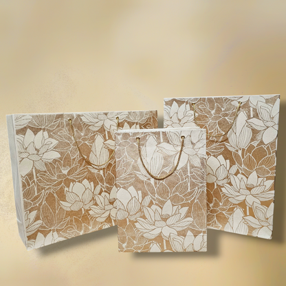 White Lotus Paper Bag (Set of 3)