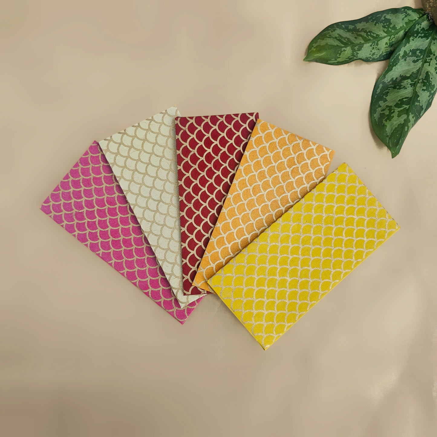 Fish Scale (Outline) Money Envelopes (Set of 5)