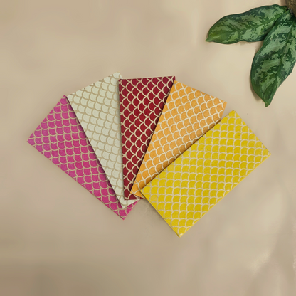 Fish Scale (Outline) Money Envelopes (Set of 5)