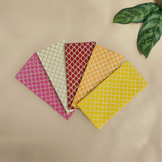 Fish Scale (Outline) Money Envelopes (Set of 5)