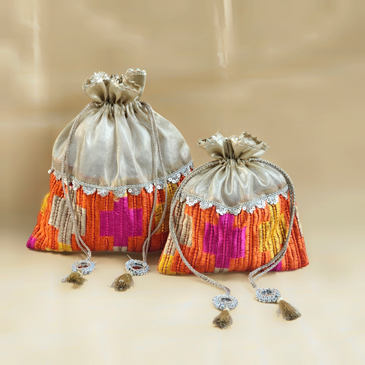 Phulkari Tissue Potli