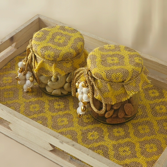 Jute Gift Tray Set