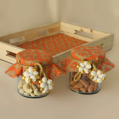 Jute Gift Tray Set