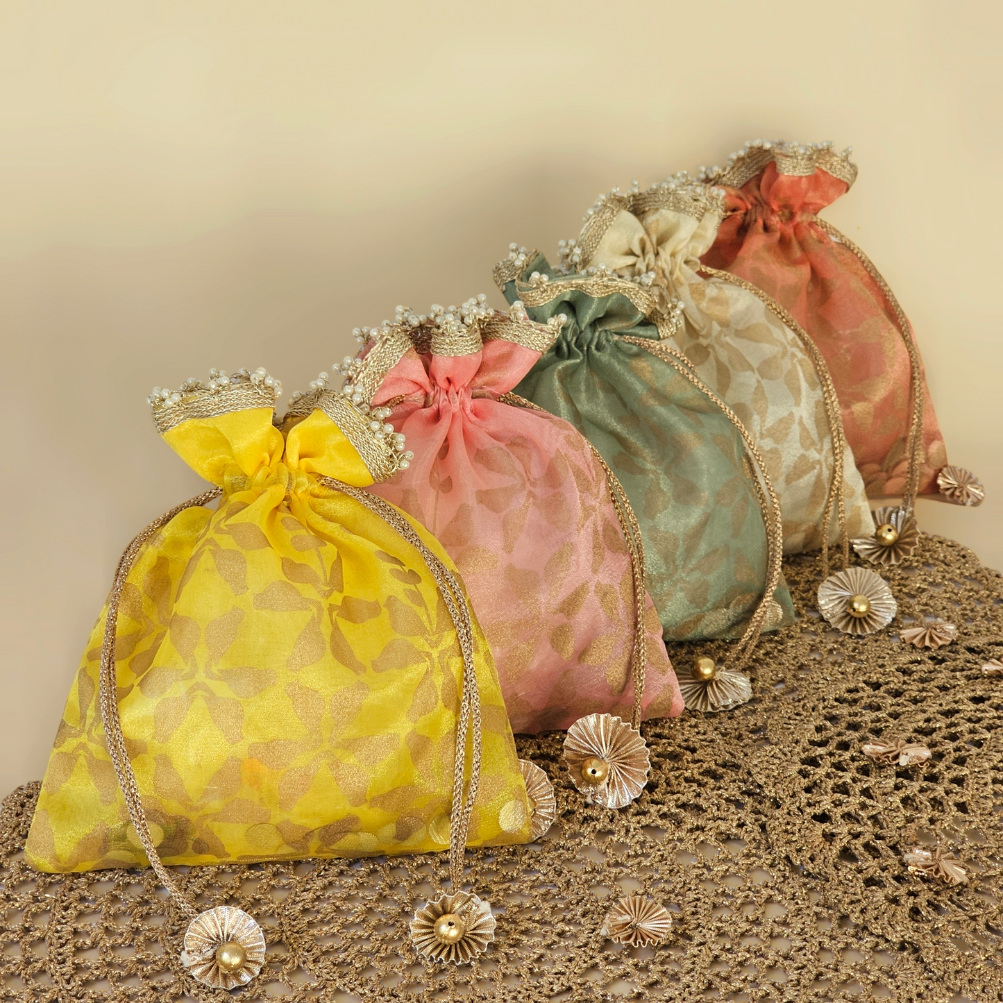 Parrot Organza Potli