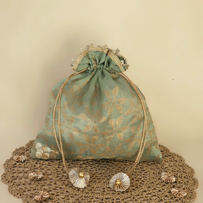 Parrot Organza Potli