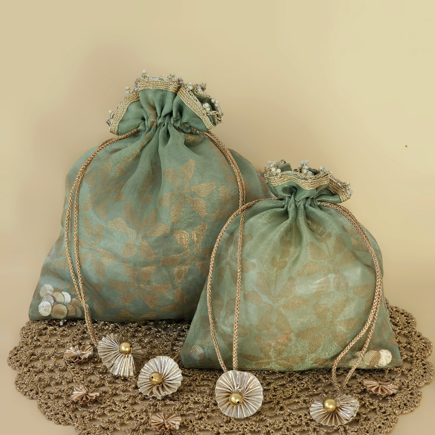 Parrot Organza Potli