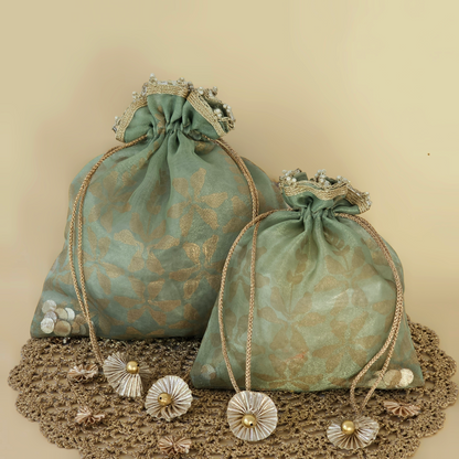 Parrot Organza Potli