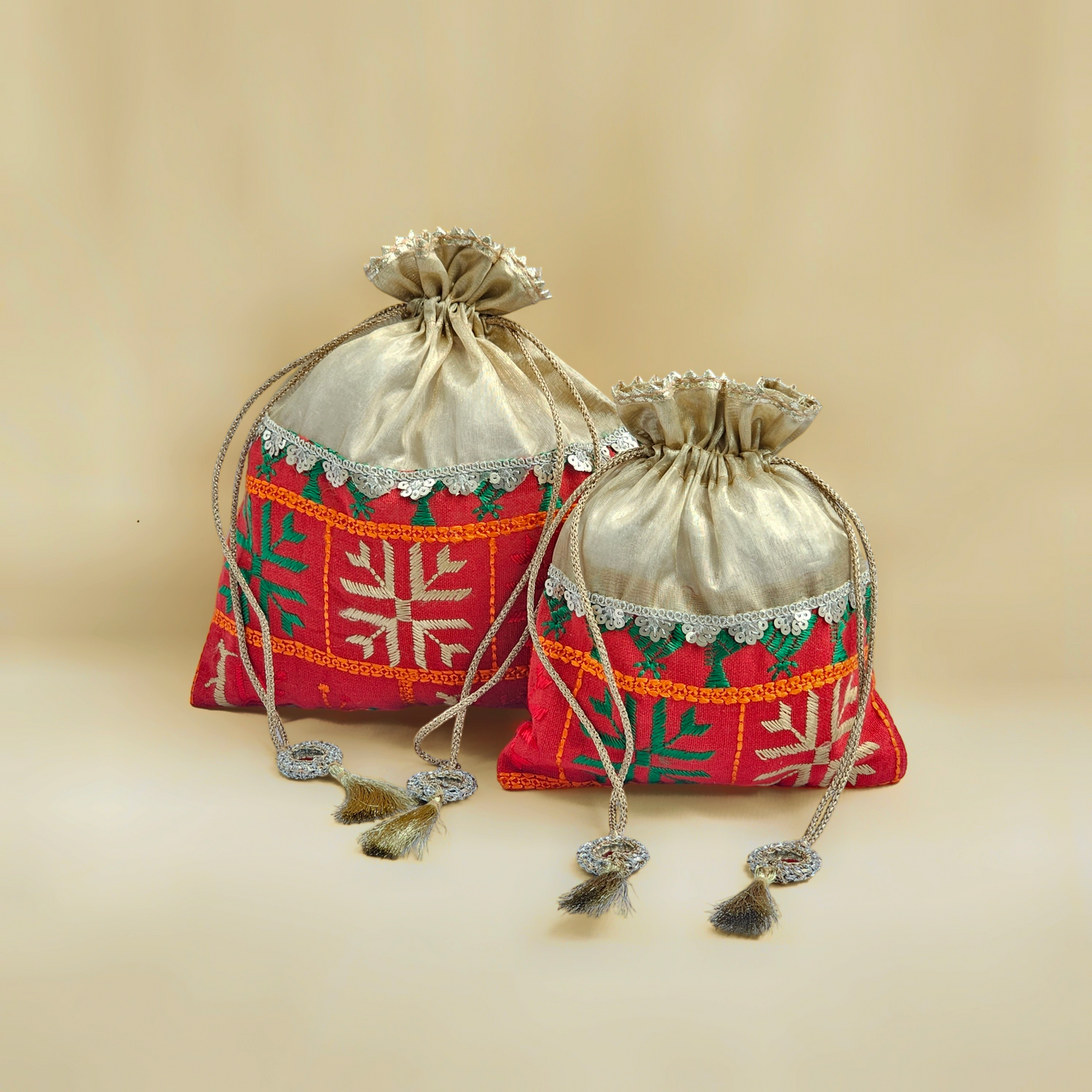 Phulkari Tissue Potli