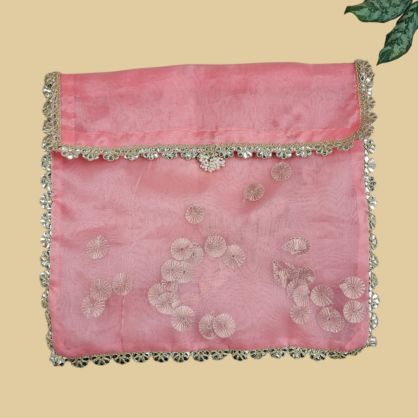 Gota Organza Saree Cover