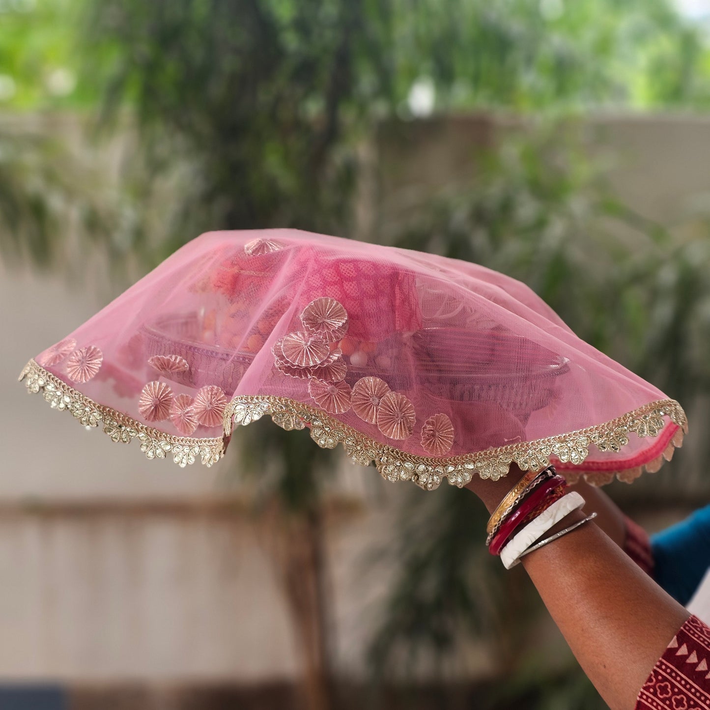 Round Gota Net Tray Cover