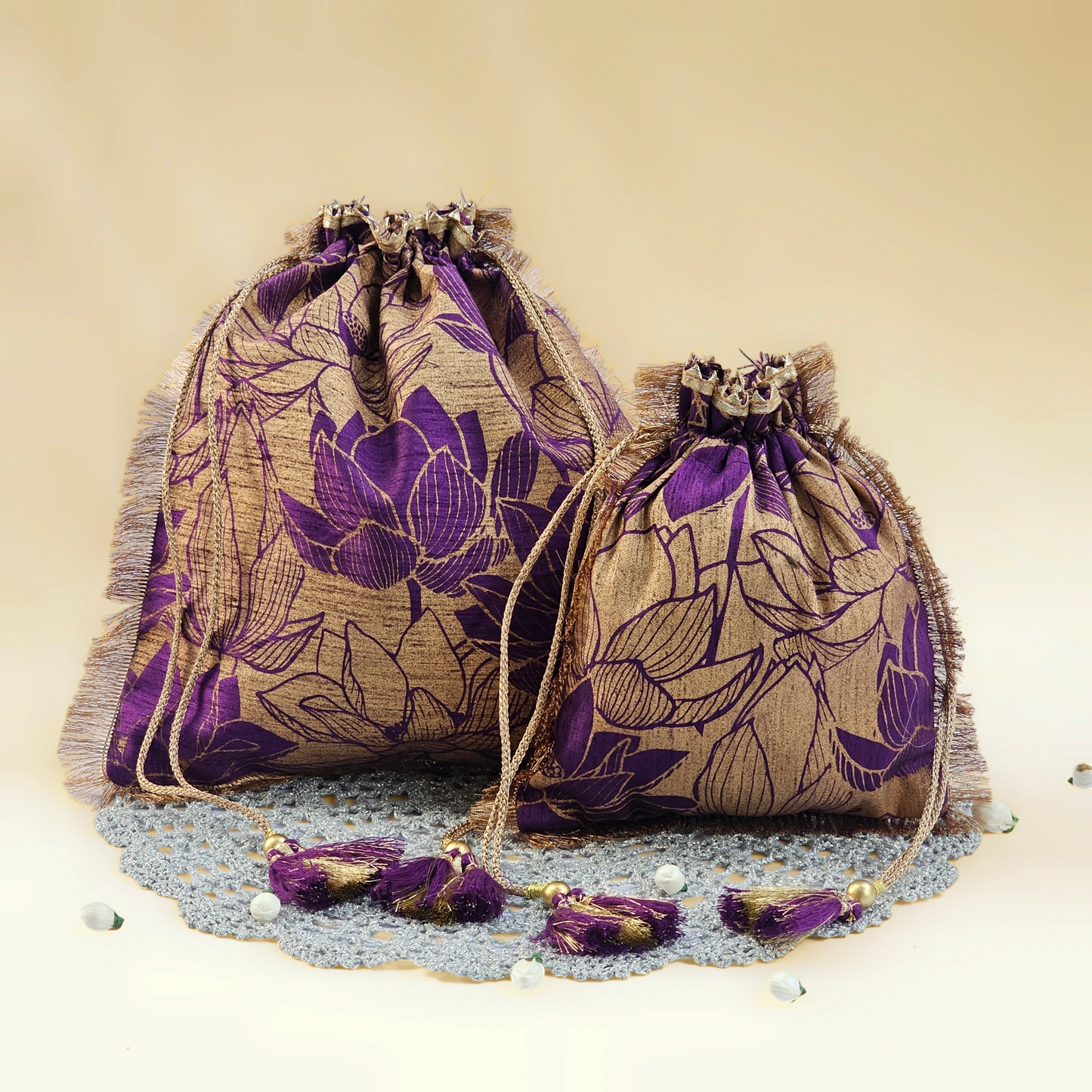 Lotus Silk Potli