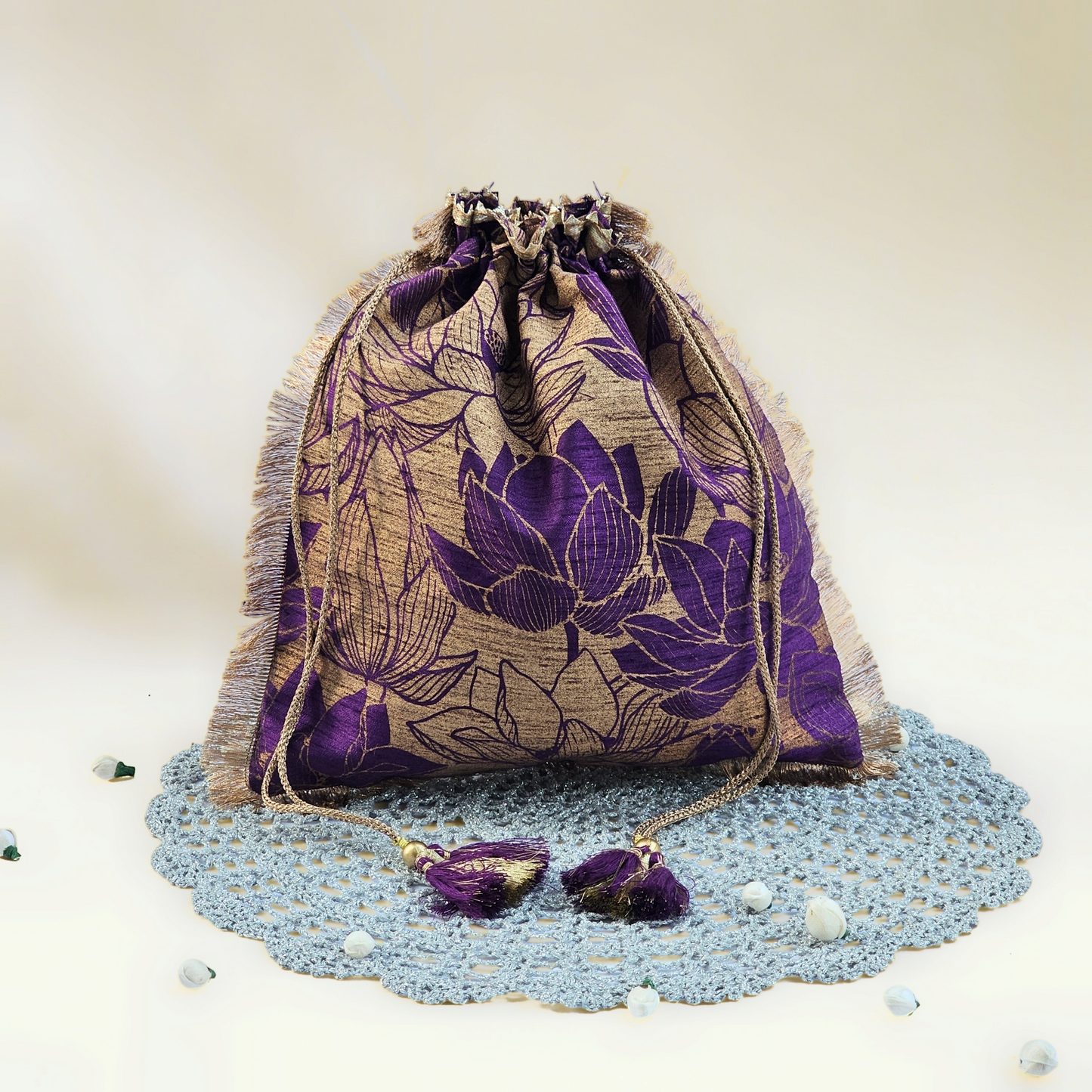 Lotus Silk Potli