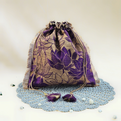 Lotus Silk Potli