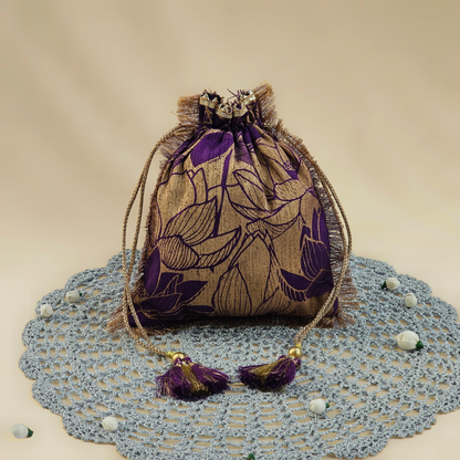 Lotus Silk Potli