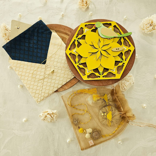 Rakhi Gift Set - Table Decor & Pocket Square
