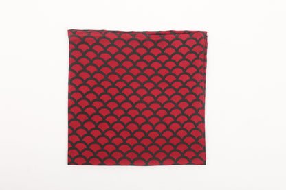 Red Scallop Pocket Square