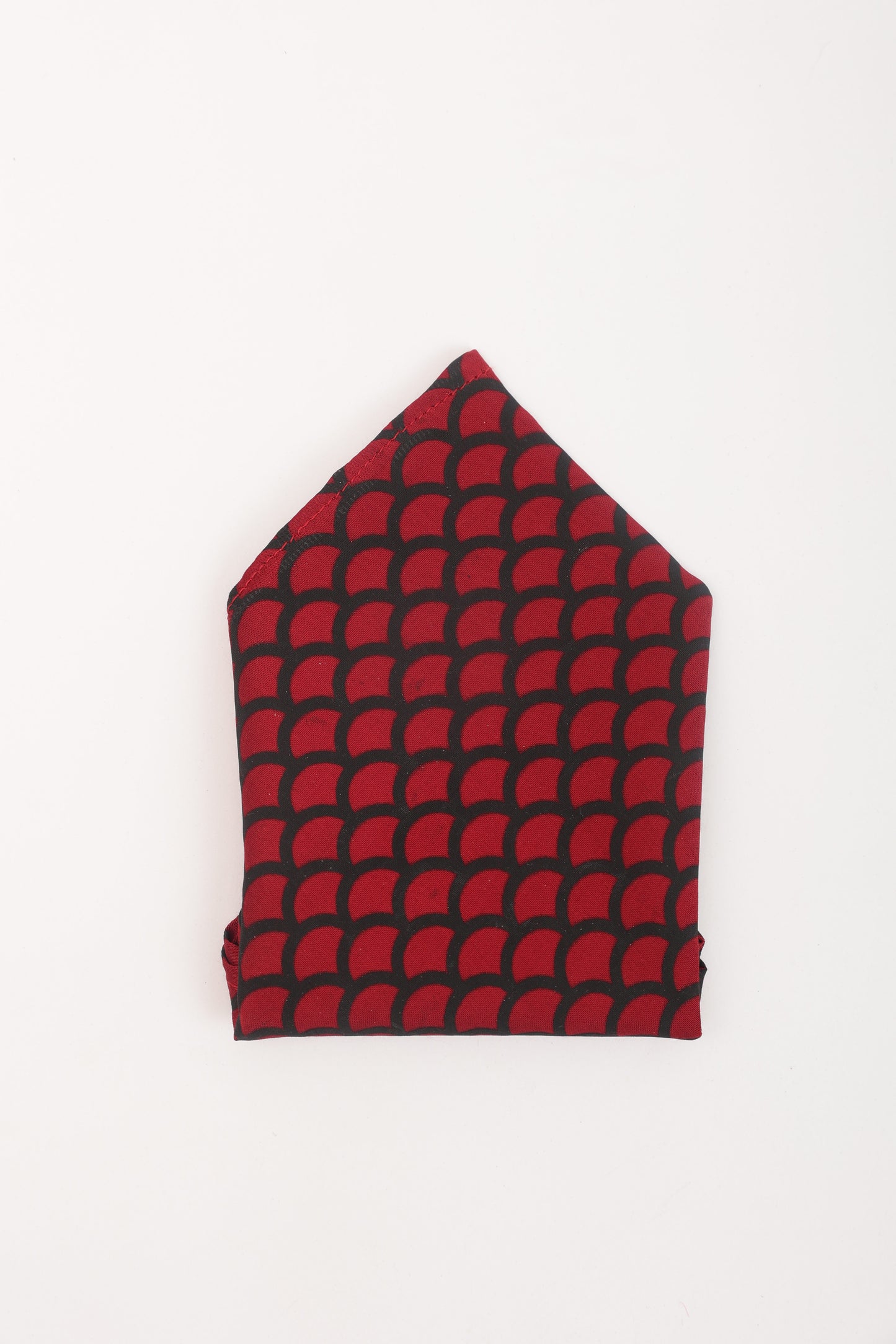 Red Scallop Pocket Square
