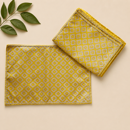 Mughal Boota Silk Table Mats (Set of 6)