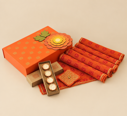 Orange Phulkari Small Hamper