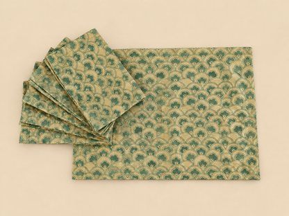 Olive Anar Silk Table Mats (Set of 6)